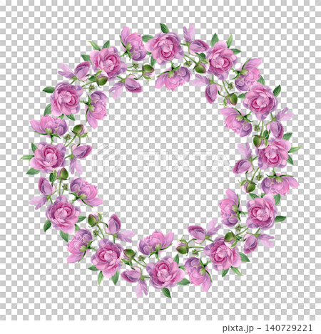 Watercolor floral wreath with pink peonies, buds and green leaves. Elegant botanical frame for wedding invites, logos, branding, cards and spring decor. Watercolor floral wreath with pink peonies, buds and green leaves. Elegant botanical frame for wedding invites, logos, branding, cards and spring decor. 140729221