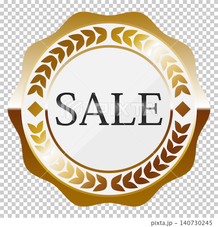販売促進エンブレム セール ホワイト&ゴールド 販売促進エンブレム セール ホワイト&ゴールド 140730245