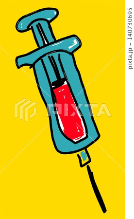 Blue Medical Syringe Illustration for Immunization Clinic Brochure Blue Medical Syringe Illustration for Immunization Clinic Brochure 140730695
