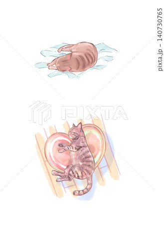 室内で寝ている猫 キジトラ 室内で寝ている猫 キジトラ 140730765