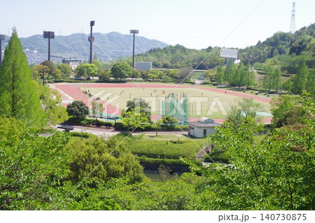 広島市広域公園陸上トラックの景色 広島市広域公園陸上トラックの景色 140730875