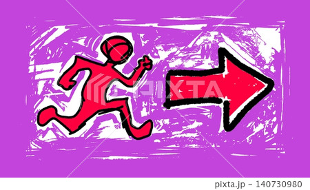 Pink Emergency Exit Sign Pop Art Illustration Commercial Design Pink Emergency Exit Sign Pop Art Illustration Commercial Design 140730980