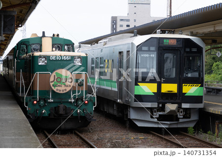 北海道、釧路駅に停車中の観光列車ノロッコ号 北海道、釧路駅に停車中の観光列車ノロッコ号 140731354