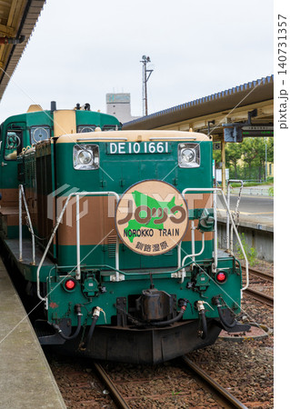 北海道、釧路駅に停車中の観光列車ノロッコ号 北海道、釧路駅に停車中の観光列車ノロッコ号 140731357
