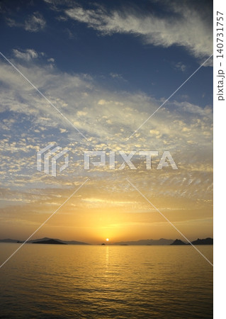 sunset on the beach. Seaside town of Turgutreis and spectacular sunsets. Selective Focus. 140731757