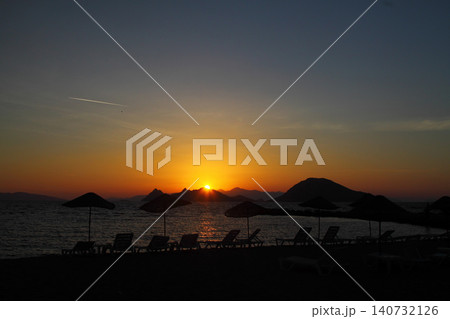 Seaside town of Turgutreis and spectacular sunsets Seaside town of Turgutreis and spectacular sunsets 140732126