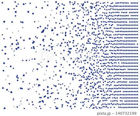 Blue pixel scatter pattern, minimal geometric composition, white background Blue pixel scatter pattern, minimal geometric composition, white background 140732199