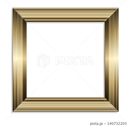 Gold square frame layered metallic gold on white Gold square frame layered metallic gold on white 140732203