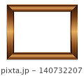 Rectangular wooden frame mockup realistic brown gold finish 140732207