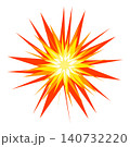 Radial star burst explosion illustration flat orange yellow 140732220