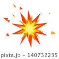 Radial explosion burst flat orange yellow geometric star shards 140732235