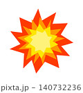 Layered starburst explosion flat orange yellow graphic 140732236
