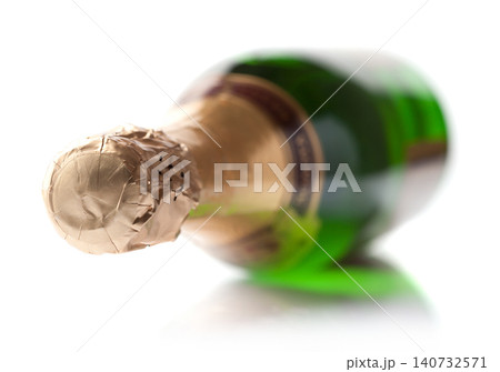 Champagne wine bottle on white background. Champagne wine bottle on white background. 140732571