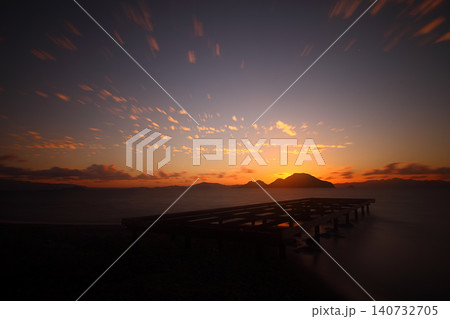 Seaside town of Turgutreis and spectacular sunsets 140732705