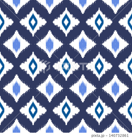 Seamless ikat oriental design pattern. ikat geometric ethnic pattern. ikat pattern design for clothing, textile, wrapping, background, wallpaper, carpet, embroidery, print, vector, illustration design Seamless ikat oriental design pattern. ikat geometric ethnic pattern. ikat pattern design for clothing, textile, wrapping, background, wallpaper, carpet, embroidery, print, vector, illustration design 140732861
