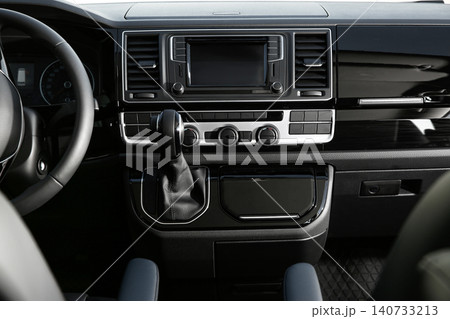 Closeup view of new modern car inside 140733213