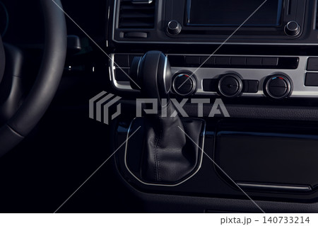 Closeup view of new modern car inside 140733214