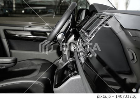 Closeup view of new modern car inside 140733216