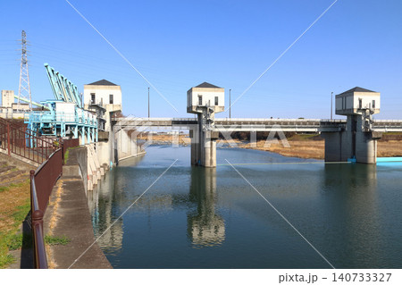荒川:六堰頭首工/重忠橋(埼玉県深谷市) 荒川:六堰頭首工/重忠橋(埼玉県深谷市) 140733327