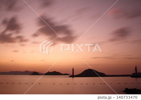 Seaside town of Turgutreis and spectacular sunsets 140733470