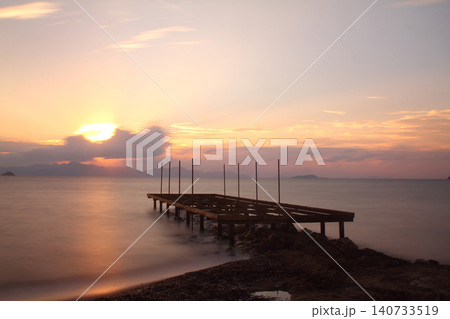 Seaside town of Turgutreis and spectacular sunsets Seaside town of Turgutreis and spectacular sunsets 140733519