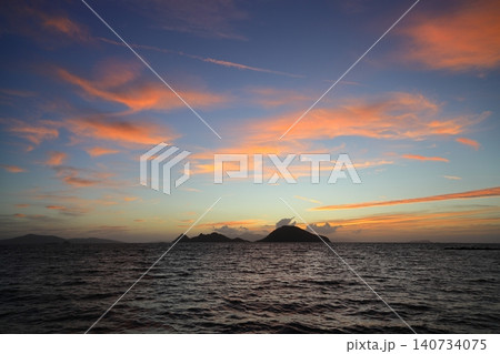 Seaside town of Turgutreis and spectacular sunsets Seaside town of Turgutreis and spectacular sunsets 140734075