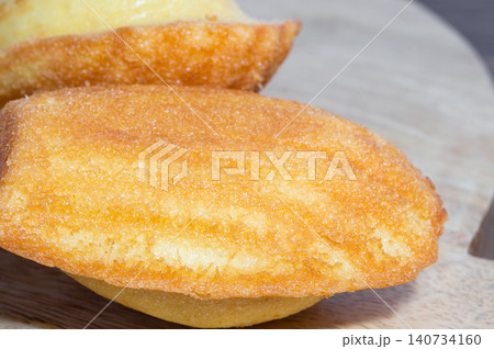 Traditional French sweets. Madeleine cookies are a sweet dessert, Close-up Traditional French sweets. Madeleine cookies are a sweet dessert, Close-up 140734160