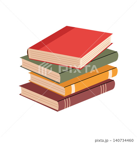 Stack of four colorful hardcover books isolated on white background vector illustration 140734460