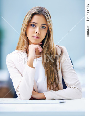 Businesswoman, portrait and desk for company confidence as designer for creative project, entrepreneurship or office. Female person, face and professional employee for opportunity, about us or pride Businesswoman, portrait and desk for company confidence as designer for creative project, entrepreneurship or office. Female person, face and professional employee for opportunity, about us or pride 140734715