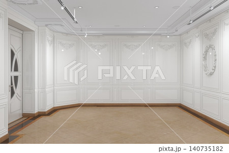 empty pavilion, interior visualization, 3D illustration 140735182