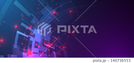 Abstract technology big data visualization for business presentations and scientific research 140736553