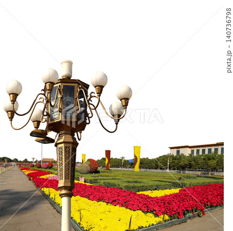 Street lamp in the Tiananmen square, Beijing, China (carved, on white background) Street lamp in the Tiananmen square, Beijing, China (carved, on white background) 140736798