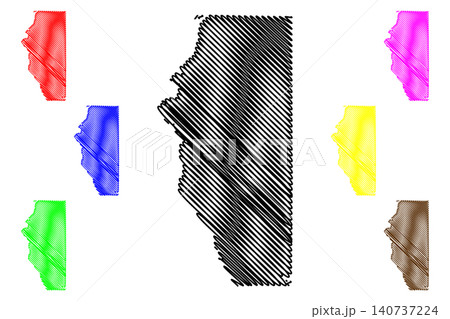 Adams County, State of Wisconsin (U.S. county, United States of America, US) map vector illustration, scribble sketch Adams map 140737224