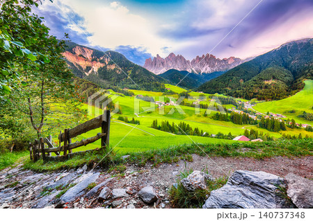 Gorgeous scene of magnificent Santa Maddalena village in Dolomites. Gorgeous scene of magnificent Santa Maddalena village in Dolomites. 140737348
