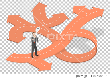 3D Isometric Flat Illustration of Too Many Options, Choice Fatigue 3D Isometric Flat Illustration of Too Many Options, Choice Fatigue 140738502