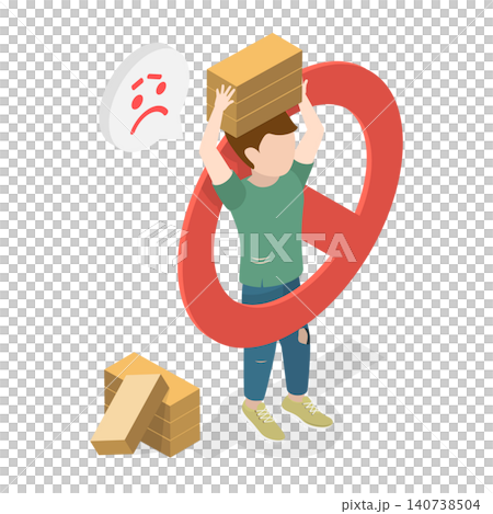 3D Isometric Flat Illustration of Stop Child Labour Exploitation, Awareness Campaign 3D Isometric Flat Illustration of Stop Child Labour Exploitation, Awareness Campaign 140738504