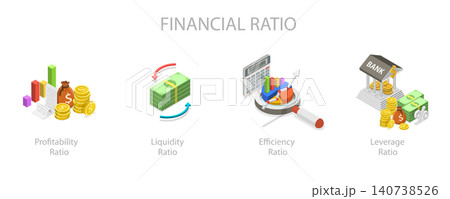 3D Isometric Flat Illustration of Financial Ratio, Analyzing Financial Health Of Companies Through Accounting Ratios From Past And Current Statements 3D Isometric Flat Illustration of Financial Ratio, Analyzing Financial Health Of Companies Through Accounting Ratios From Past And Current Statements 140738526
