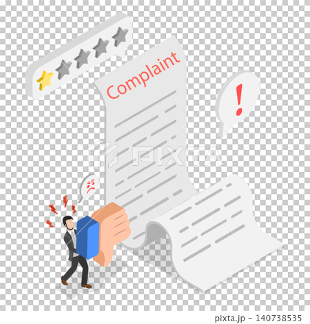 3D Isometric Flat Illustration of Complaint Concept, Form For Lodging Complaints With The Organization 3D Isometric Flat Illustration of Complaint Concept, Form For Lodging Complaints With The Organization 140738535