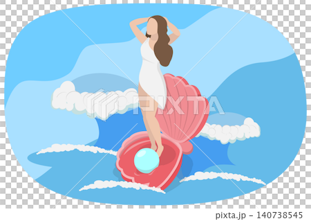 3D Isometric Flat Illustration of Aphrodite, Greek Goddess Linking To Love, Beauty, Pleasure, Passion, And Procreation 3D Isometric Flat Illustration of Aphrodite, Greek Goddess Linking To Love, Beauty, Pleasure, Passion, And Procreation 140738545