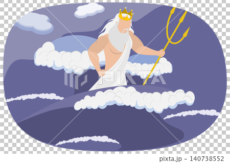 3D Isometric Flat Illustration of Poseidon, Greek God, Deity Of Sea, Storms, Earthquakes, Horses 3D Isometric Flat Illustration of Poseidon, Greek God, Deity Of Sea, Storms, Earthquakes, Horses 140738552
