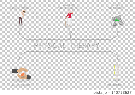 3D Isometric Flat Illustration of Physical Therapy, Rehabilitation Exercises 3D Isometric Flat Illustration of Physical Therapy, Rehabilitation Exercises 140738627