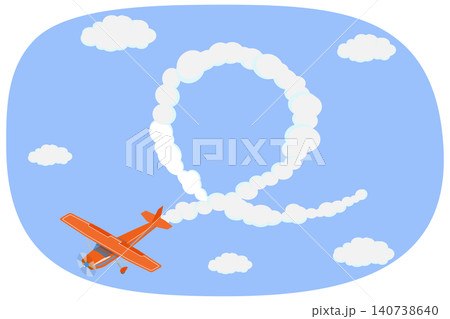 3D Isometric Flat  Illustration of Plane Banner, Aircraft Displaying A Speech Bubble 140738640