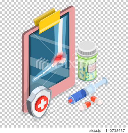 3D Isometric Flat  Illustration of World Arthritis Day, Medical Treatment For Rheumatism And Osteoarthritis. 140738687