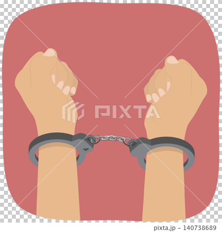 3D Isometric Flat Illustration of Criminal In Handcuffs, Chained, Handcuffed Hands 3D Isometric Flat Illustration of Criminal In Handcuffs, Chained, Handcuffed Hands 140738689