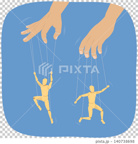 3D Isometric Flat Illustration of Hands With Puppet Strings, External Manipulation 3D Isometric Flat Illustration of Hands With Puppet Strings, External Manipulation 140738698