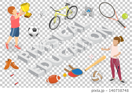 3D Isometric Flat Illustration of Physical Education, Cute Cartoon Style Poster 3D Isometric Flat Illustration of Physical Education, Cute Cartoon Style Poster 140738748