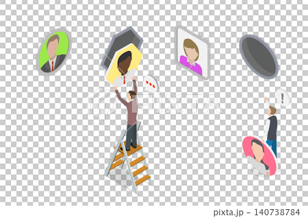 3D Isometric Flat Illustration of Job Matching, Optimizing Team Performance, Placing Employees In Suitable Roles For Maximum Productivity 3D Isometric Flat Illustration of Job Matching, Optimizing Team Performance, Placing Employees In Suitable Roles For Maximum Productivity 140738784