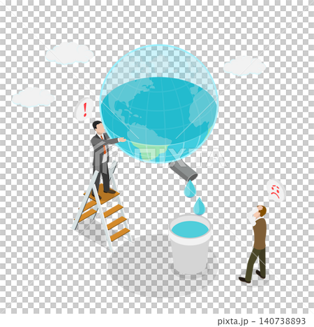 3D Isometric Flat Illustration of Global Water Crisis, Poster campaign 3D Isometric Flat Illustration of Global Water Crisis, Poster campaign 140738893