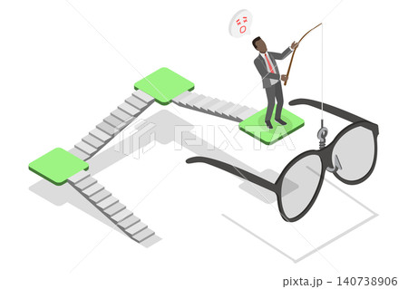 3D Isometric Flat Illustration of Clear Perspective, Business Vision 3D Isometric Flat Illustration of Clear Perspective, Business Vision 140738906