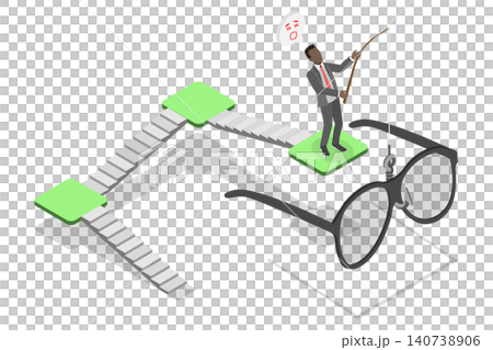 3D Isometric Flat Illustration of Clear Perspective, Business Vision 3D Isometric Flat Illustration of Clear Perspective, Business Vision 140738906
